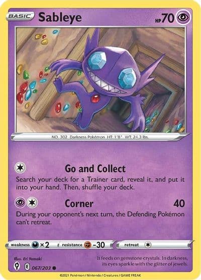Sableye SWSH07: Evolving Skies Pokemon card