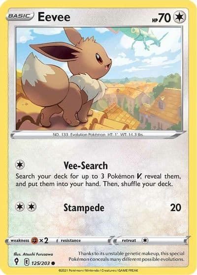 Eevee SWSH07: Evolving Skies Pokemon card