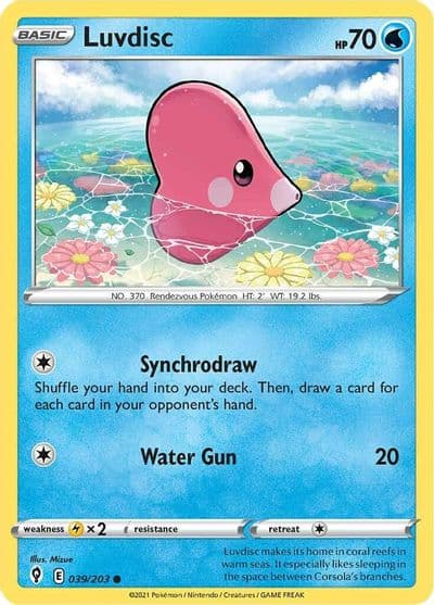 Luvdisc SWSH07: Evolving Skies Pokemon card