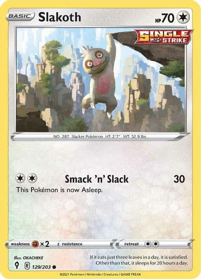 Slakoth SWSH07: Evolving Skies Pokemon card