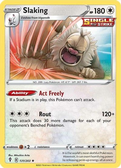 Slaking SWSH07: Evolving Skies Pokemon card