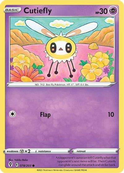 Cutiefly SWSH07: Evolving Skies Pokemon card