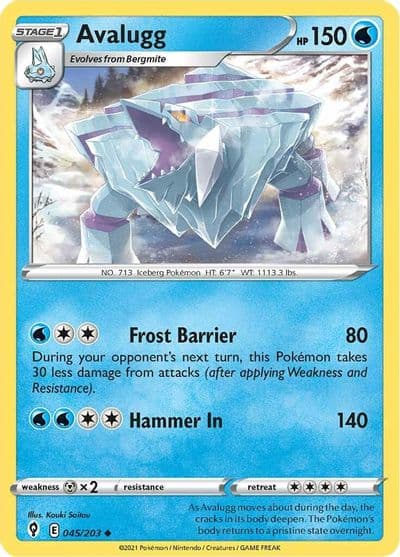 Avalugg SWSH07: Evolving Skies Pokemon card