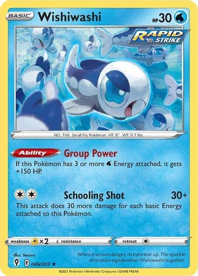Wishiwashi SWSH07: Evolving Skies Pokemon card