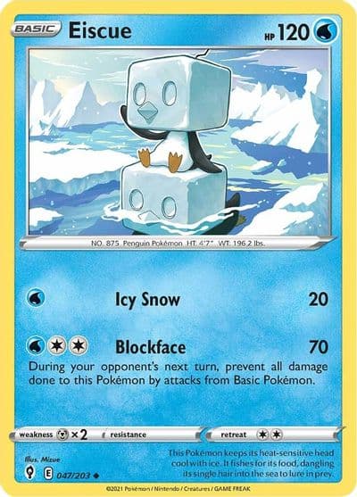 Eiscue SWSH07: Evolving Skies Pokemon card