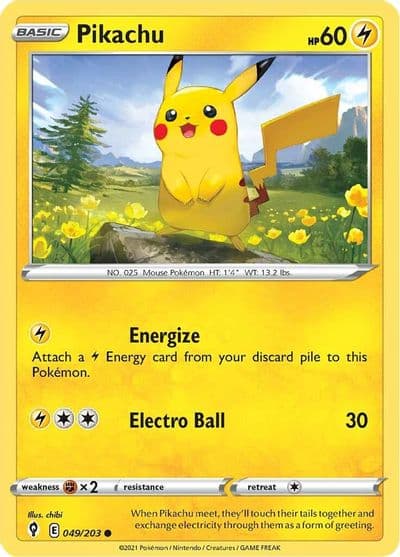 Pikachu SWSH07: Evolving Skies Pokemon card