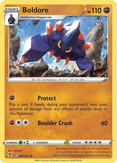 Boldore SWSH07: Evolving Skies Pokemon card