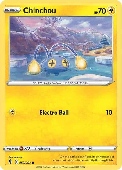 Chinchou SWSH07: Evolving Skies Pokemon card