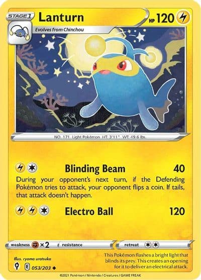 Lanturn SWSH07: Evolving Skies Pokemon card