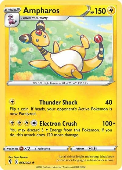 Ampharos SWSH07: Evolving Skies Pokemon card