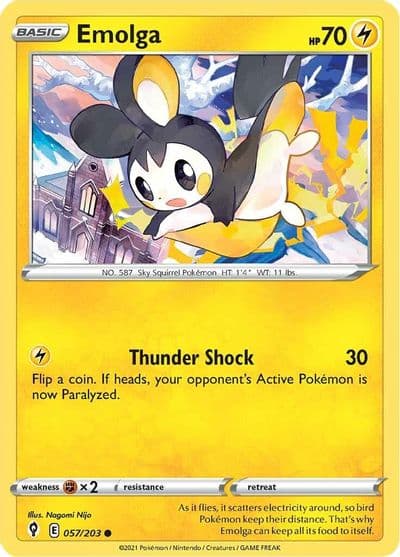 Emolga SWSH07: Evolving Skies Pokemon card