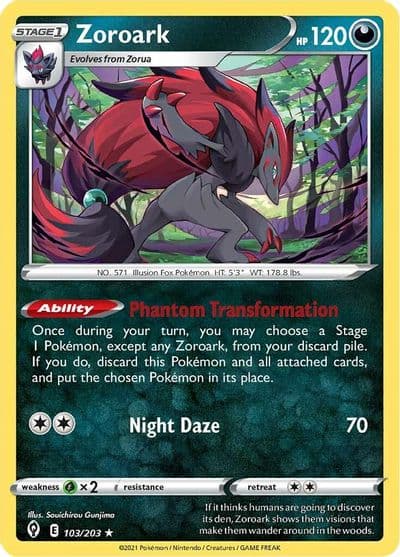 Zoroark SWSH07: Evolving Skies Pokemon card