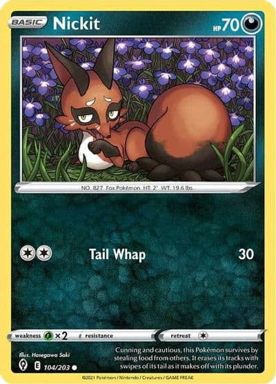Nickit SWSH07: Evolving Skies Pokemon card