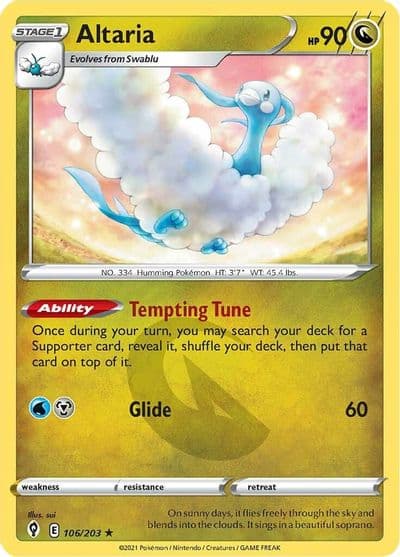 Altaria SWSH07: Evolving Skies Pokemon card