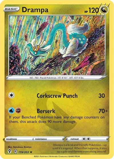 Drampa SWSH07: Evolving Skies Pokemon card
