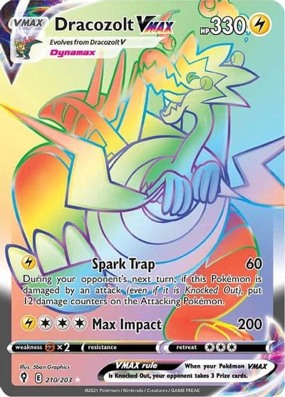 Dracozolt VMAX (Secret) SWSH07: Evolving Skies Pokemon card