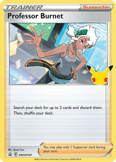 Professor Burnet - SWSH167 (25th Anniversary Stamp) SWSH: Sword & Shield Promo Cards Pokemon card