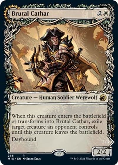 Brutal Cathar Showcase Innistrad: Midnight Hunt Magic card
