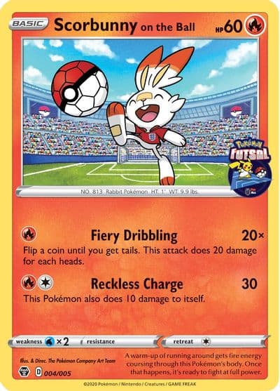 Scorbunny on the Ball (Pokemon Futsal) Miscellaneous Cards & Products Pokemon card