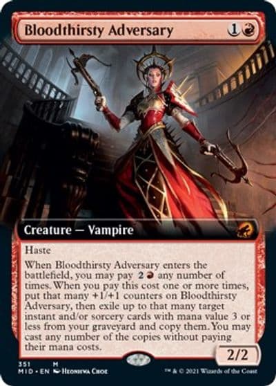 Bloodthirsty Adversary Extended Art Innistrad: Midnight Hunt Magic card