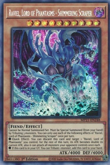 Raviel Lord of Phantasms Shimmering Scraper 2021 Tin of Ancient Battles Yu-Gi-Oh! card