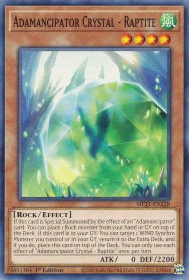 Adamancipator Crystal Raptite 2021 Tin of Ancient Battles Yu-Gi-Oh! card