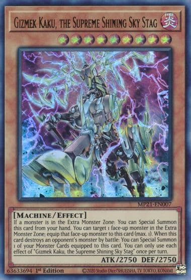 Gizmek Kaku the Supreme Shining Sky Stag 2021 Tin of Ancient Battles Yu-Gi-Oh! card