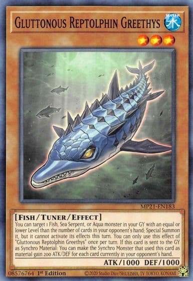 Gluttonous Reptolphin Greethys 2021 Tin of Ancient Battles Yu-Gi-Oh! card