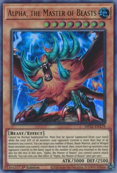 Alpha the Master of Beasts 2021 Tin of Ancient Battles Yu-Gi-Oh! card