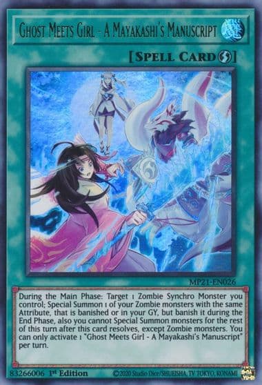 Ghost Meets Girl A Mayakashis Manuscript 2021 Tin of Ancient Battles Yu-Gi-Oh! card