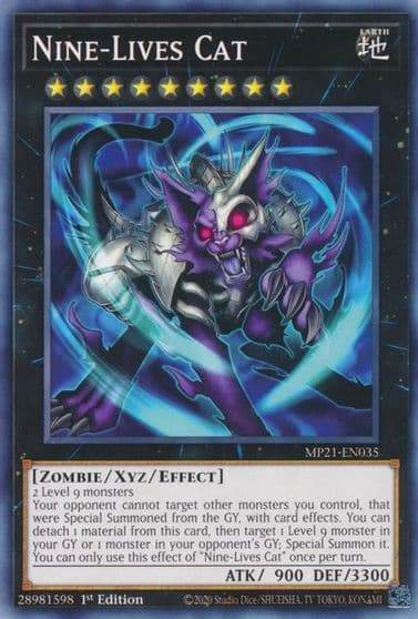 Nine Lives Cat 2021 Tin of Ancient Battles Yu-Gi-Oh! card