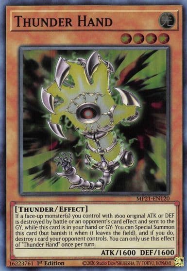 Thunder Hand 2021 Tin of Ancient Battles Yu-Gi-Oh! card