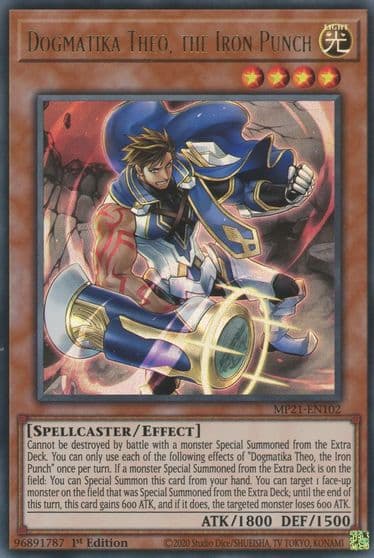 Dogmatika Theo the Iron Punch 2021 Tin of Ancient Battles Yu-Gi-Oh! card