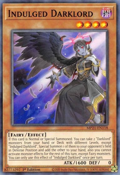 Indulged Darklord 2021 Tin of Ancient Battles Yu-Gi-Oh! card