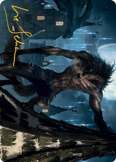 Stalking Predator Art Card Gold Stamped Signature Art Series: Innistrad: Midnight Hunt Magic card