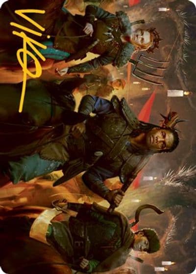Candlelit Cavalry Art Card Gold Stamped Signature Art Series: Innistrad: Midnight Hunt Magic card