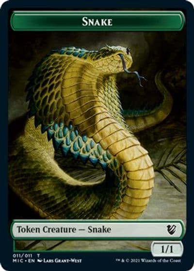 Snake Spirit Double Sided Token Commander: Innistrad: Midnight Hunt Magic card