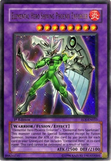 Elemental Hero Shining Phoenix Enforcer Enemy of Justice Yu-Gi-Oh! card