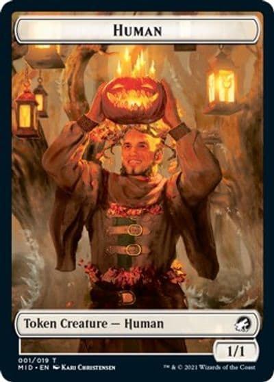Human 001 Devil 006 Double sided Token Innistrad: Midnight Hunt Magic card