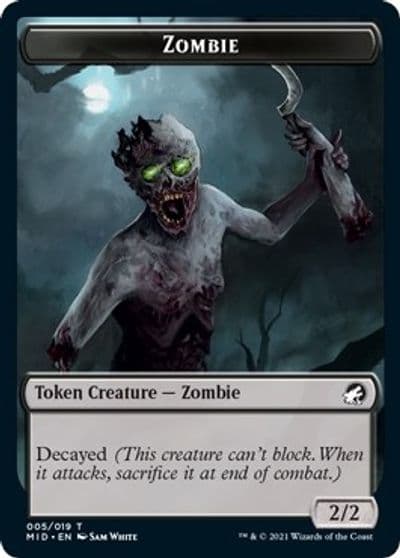 Zombie 005 Elemental Double Sided Token Innistrad: Midnight Hunt Magic card