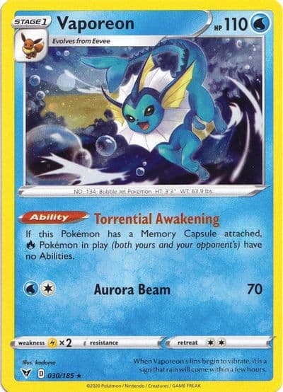 Vaporeon (Cosmos Holo) Miscellaneous Cards & Products Pokemon card