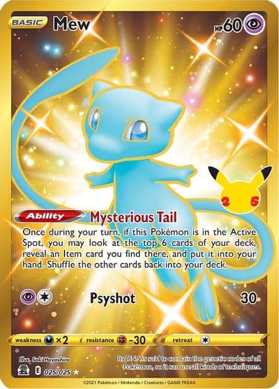 Mew (Secret) Celebrations Pokemon card