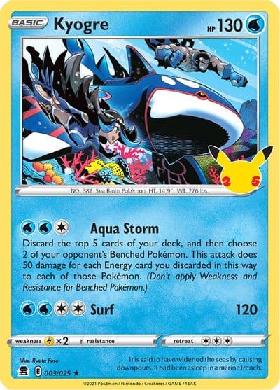 Kyogre Celebrations Pokemon card