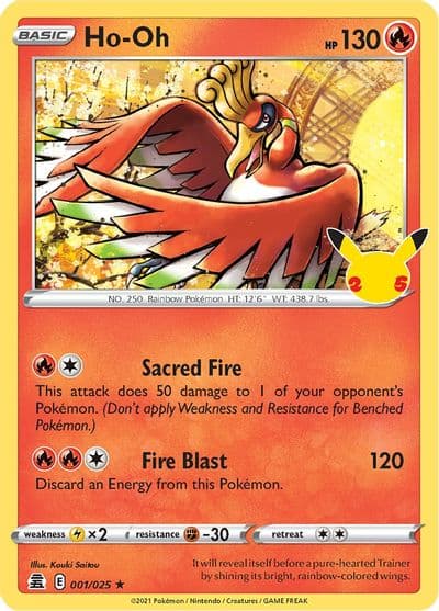 Ho-Oh Celebrations Pokemon card