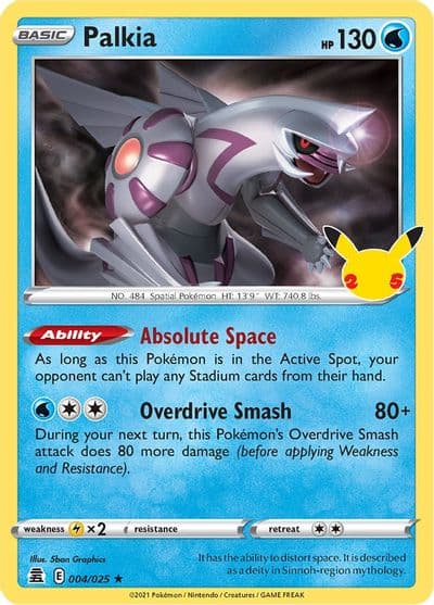Palkia Celebrations Pokemon card