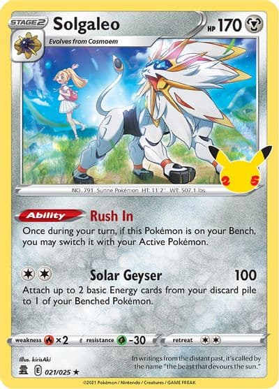 Solgaleo Celebrations Pokemon card