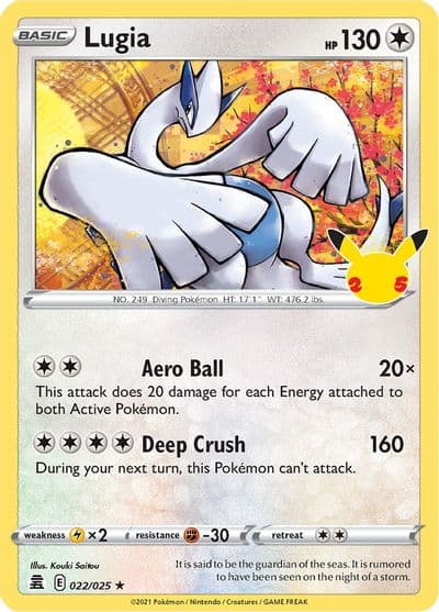Lugia Celebrations Pokemon card