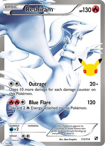 Reshiram Celebrations: Classic Collection Pokemon card
