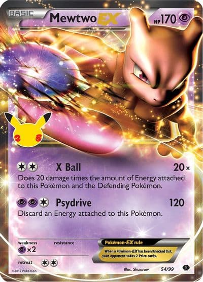 Mewtwo EX Celebrations: Classic Collection Pokemon card