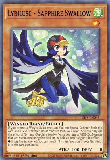 Lyrilusc Sapphire Swallow Legendary Duelists: Synchro Storm Yu-Gi-Oh! card